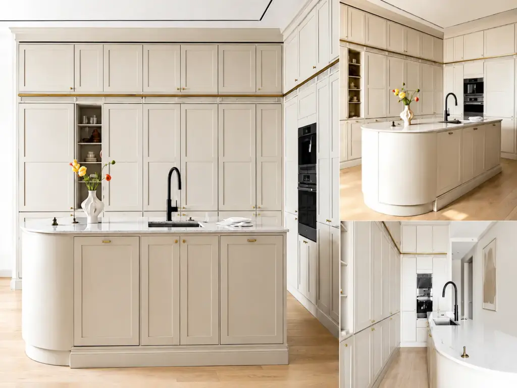 VCCUCINE-CWSR004-Shaker Lacquer White Kitchen cabinetry with White Island for Australian Builder