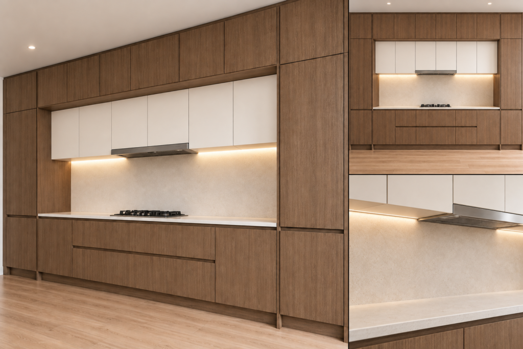 VCCUCINE-OWEAW 2PAC Walnut-Veneer Kitchen Cabinetry for AU Apartment Projects