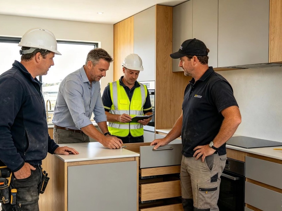 Foshan pre-assembled cabinetry pallet packing for Australian builder projects