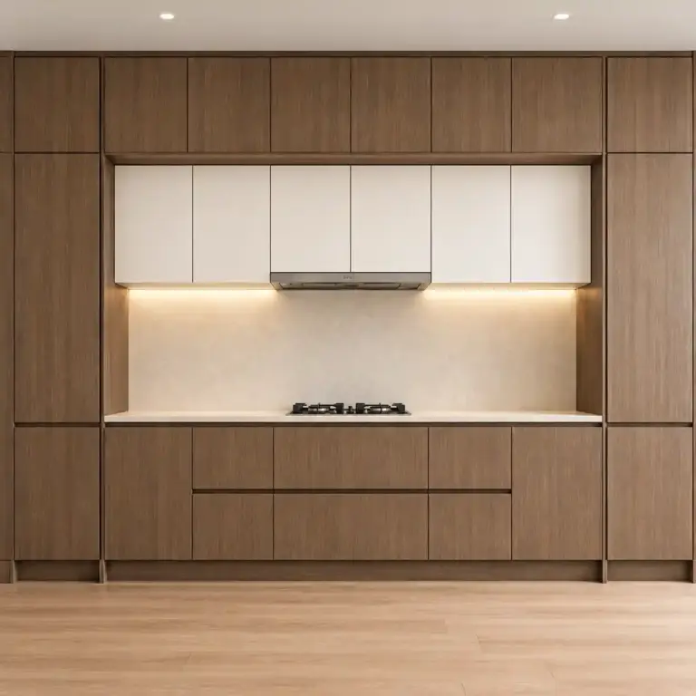 VCCUCINE-OWEAW 2PAC Walnut-Veneer Kitchen Cabinetry for AU Apartment Projects