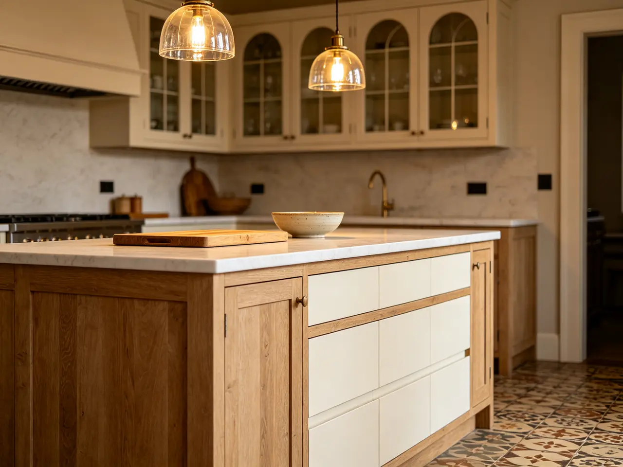 Modern natural style kitchen fitted in an older Australian home renovation