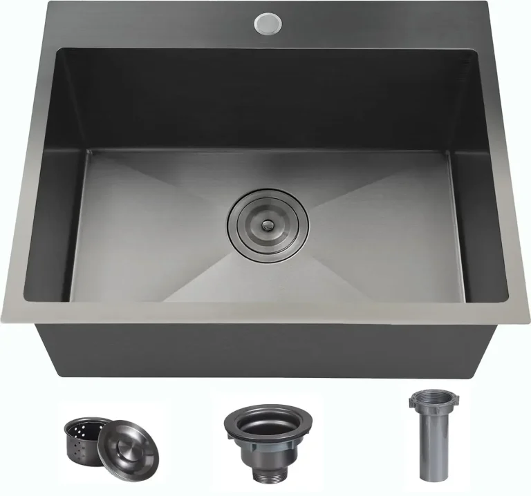VCCUCINE 22 x 18 英寸 炮铜黑不锈钢嵌入式吧台水槽，16 号钢，9 英寸深大盆，适用于住宅项目