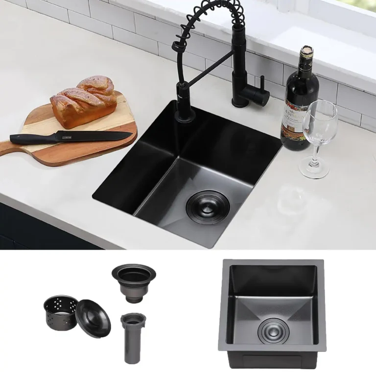 VCCUCINE 15 × 17 英寸黑色不锈钢吧台水槽，适用于贸易及工程项目供应
