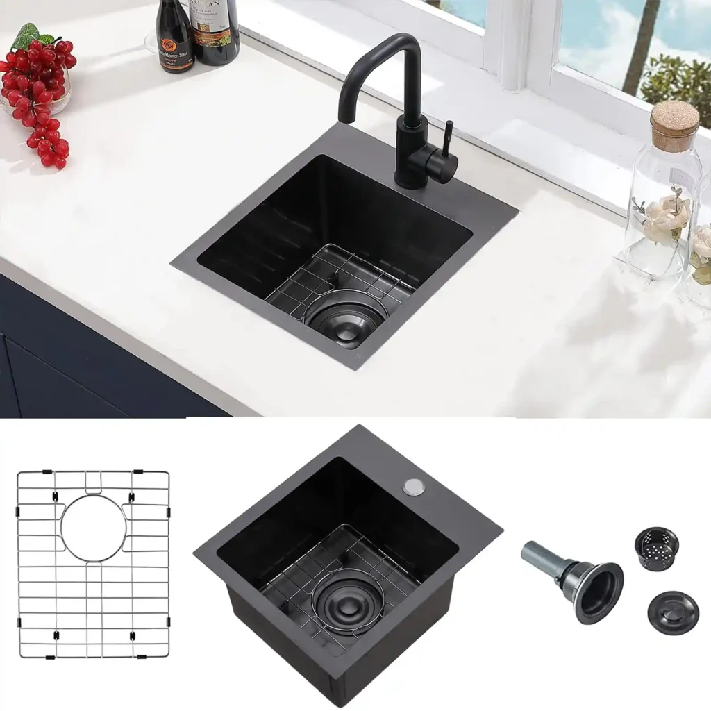 VCCUCINE Compact 13 x 15 英寸 炮铜黑 吧台水槽（适用于批量订购）