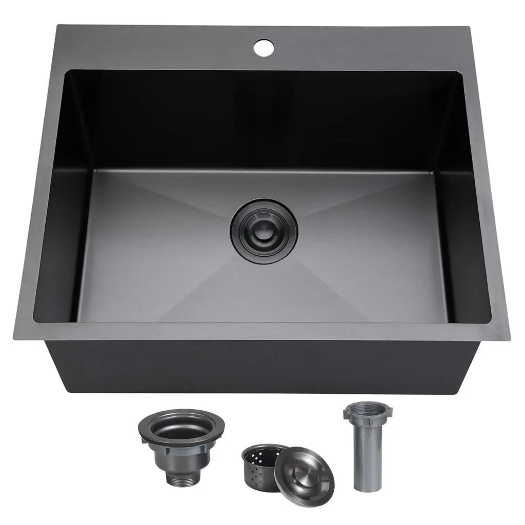 VCCUCINE 18 x 18 英寸 炮铜黑不锈钢嵌入式吧台水槽，16 号钢，深度 9 英寸，适用于批量订购