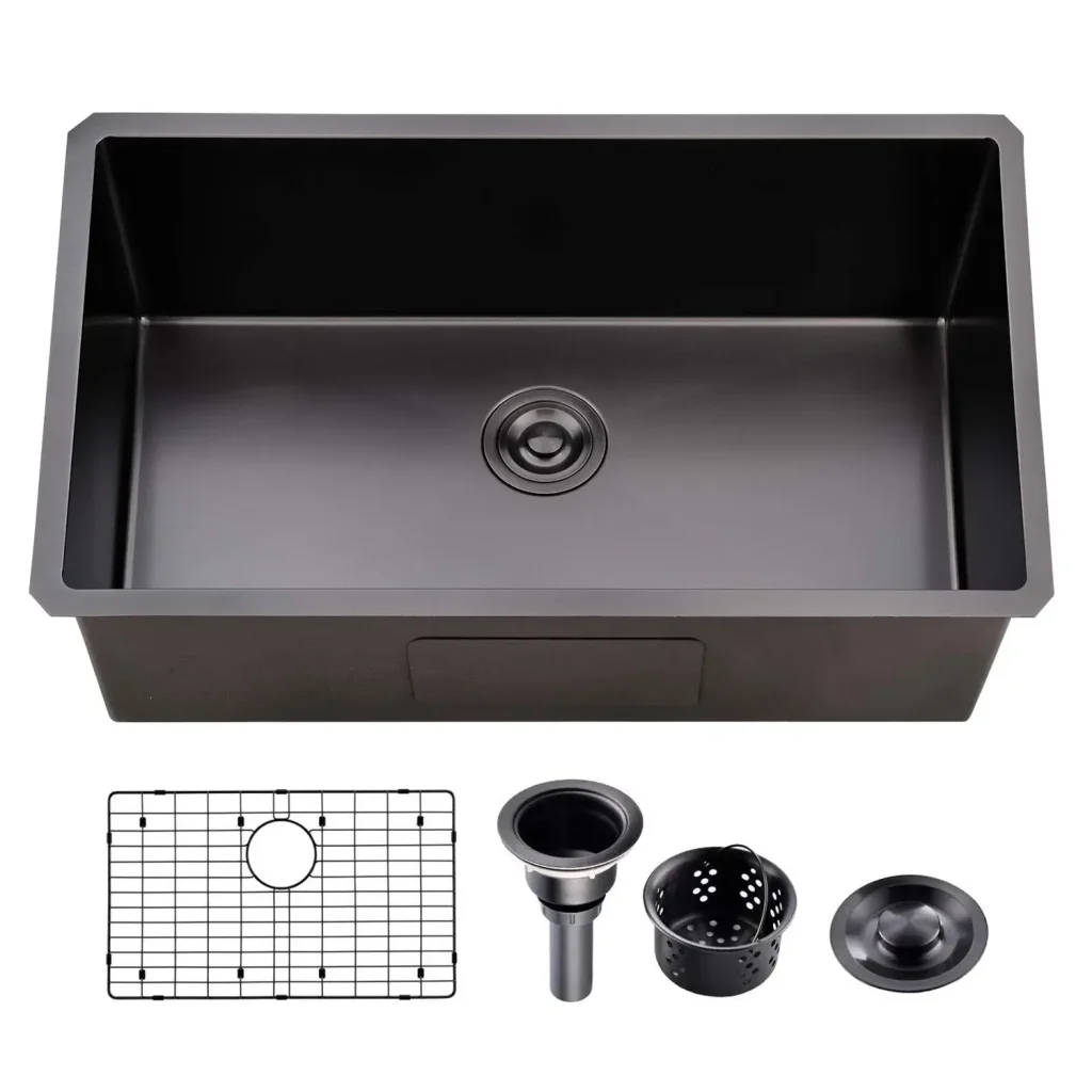 VCCUCINE 32英寸炮铜黑不锈钢下嵌式厨房水槽（适用于建筑商和承包商）
