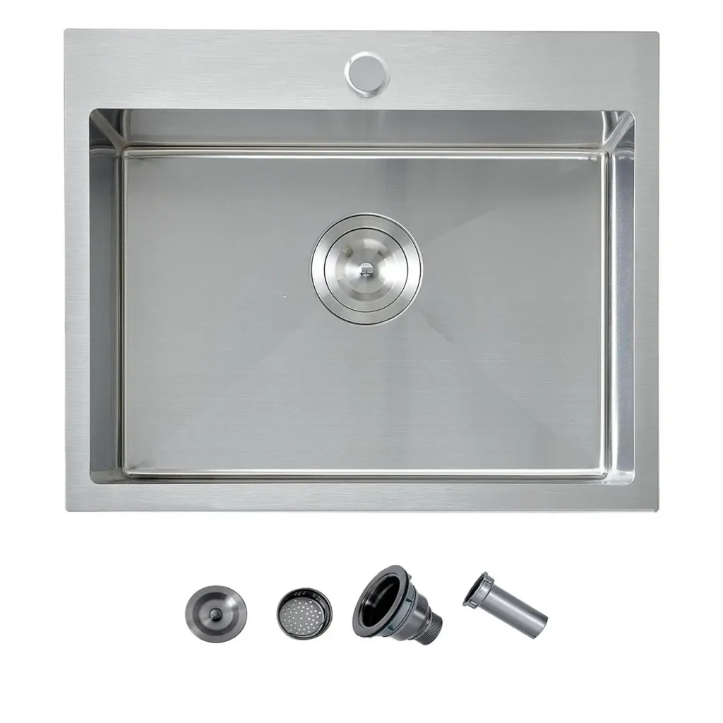 VCCUCINE 20 x 16 英寸拉丝镍 T-304 不锈钢嵌入式吧台水槽，16 号钢板，深度 9 英寸，适用于厨房及卫浴供应商