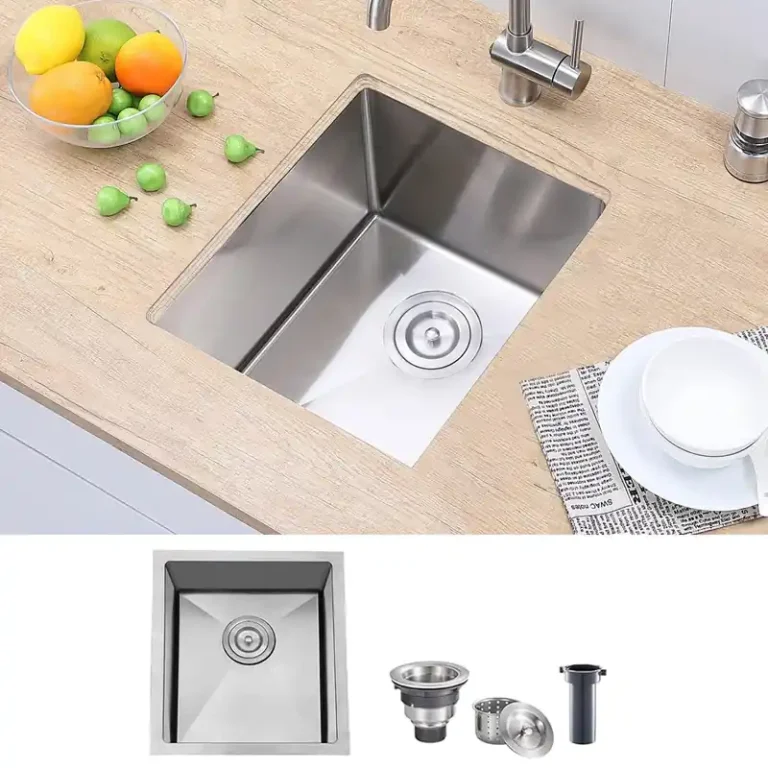 VCCUCINE 15 × 17 英寸拉丝不锈钢吧台及备餐水槽（适用于建筑商和承包商）
